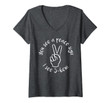 Womens You See A Peace Sign I See 5-6cm V-Neck T-Shirt