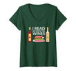 Womens Wine And Books Lover Reader Read Between Wines V-Neck T-Shirt