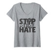Womens Stop The Hate Black Lives Matter Blm Protest V-Neck T-Shirt