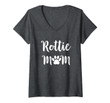Womens Rottie Mom Dog Mom Gift Rottweiler V-Neck T-Shirt