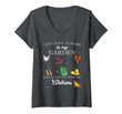 Womens I Just Want To Work In My Garden And Hang Out Chicken V-Neck T-Shirt