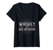 Womens Whiskey Bad Decisions - Single Malt Scotch Bourbon Rye Gift V-Neck T-Shirt