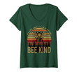 Womens In A World Where You Can Be Anything Bee Kind V-Neck T-Shirt
