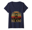 Womens In A World Where You Can Be Anything Bee Kind V-Neck T-Shirt