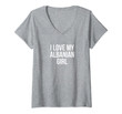 Womens I Love My Albanian Girl V-Neck T-Shirt