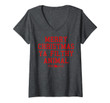Womens Home Alone Merry Christmas Ya Filthy Animal Text Stack V-Neck T-Shirt