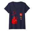Womens Simple Monkey Lucky Seal Greeting Chinese Zodiac Animal V-Neck T-Shirt