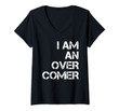 Womens I Am An Overcomer V-Neck T-Shirt