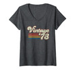 Womens Vintage 1978 43rd Birthday V-Neck T-Shirt