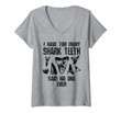 Womens Shark Teeth Fossil Geology Funny Tooth Collector Gift V-Neck T-Shirt