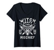 Womens Wiccan, Pagan And Occult Clothing. Wicca Cat V-Neck T-Shirt