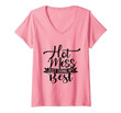 Womens Hot Mess Just Doing My Best Funny And Cute Quote V-Neck T-Shirt
