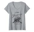 Womens Yellowstone National Park Trip Shirt Bear Hiking V-Neck T-Shirt