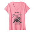 Womens Yellowstone National Park Trip Shirt Bear Hiking V-Neck T-Shirt