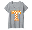 Womens Tennessee T | Knoxville Checkered Volunteer Game Day Gift V-Neck T-Shirt