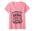 Womens September Girls Are Sunshine Mixed Little Hurricane V-Neck T-Shirt