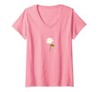 Womens Simple Daisy Flower Print Graphic Tees V-Neck T-Shirt