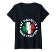 Womens St Patrick Was Italian T-Shirt Shamrock Italy Flag V-Neck T-Shirt