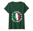 Womens St Patrick Was Italian T-Shirt Shamrock Italy Flag V-Neck T-Shirt