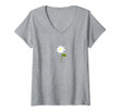 Womens Simple Daisy Flower Print Graphic Tees V-Neck T-Shirt