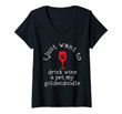 Womens I Just Want To Drink Wine And Pet My Goldendoodle Funny Gift V-Neck T-Shirt