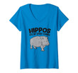 Womens Hippos Are My Spirit Animal Funny Hippopotamus V-Neck T-Shirt