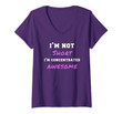 Womens Womens I'm Not Short I'm Concentrated Awesome Funny Gag Gift V-Neck T-Shirt