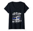 Womens I Can't Fix Stupid But I Can Cuff It Funny Police Officer V-Neck T-Shirt