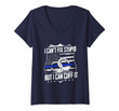 Womens I Can't Fix Stupid But I Can Cuff It Funny Police Officer V-Neck T-Shirt