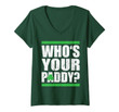 Womens Who's Your Paddy Funny St Patricks Day 2020 V-Neck T-Shirt