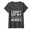 Womens I Dont Eat My Homies Vegan Activism Protest Vegetarian Gift V-Neck T-Shirt