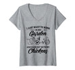 Womens I Just Want To Work In My Garden And Hang Out With Chickens V-Neck T-Shirt