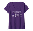 Womens Steminist Shirt Support Stem Programs V-Neck T-Shirt