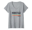 Womens Vintage Nashville Tennessee Tn Gift Souvenir V-Neck T-Shirt