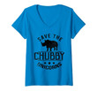 Womens Save The Chubby Unicorns Rhino V-Neck T-Shirt
