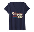 Womens Vintage 1960 61st Birthday V-Neck T-Shirt