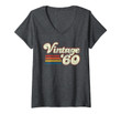 Womens Vintage 1960 61st Birthday V-Neck T-Shirt