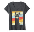 Womens Vintage Retro Style Llama Alpaca 80'S Llama Lovers Gift V-Neck T-Shirt