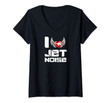 Womens I Love (Heart) Jet Noise T-Shirt V-Neck T-Shirt