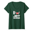 Womens I Love (Heart) Jet Noise T-Shirt V-Neck T-Shirt