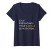 Womens Stop Pretending Your Racism Is Patriotism T-Shirt Tee V-Neck T-Shirt