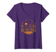 Womens Vintage Blue Ridge, Georgia Mountain Hiking Souvenir Print V-Neck T-Shirt