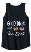 Womens Good Times and Tan Lines Summer Beach Tank Top