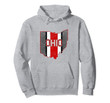 State of Ohio Pride Striped Distressed Graphic Design Hoodie