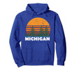 Michigan Hoodie | Vintage Retro Sunset MI State Hood Gift