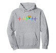 LGBT Rainbow Flag Heartbeat Hoodie Gay Lesbian Pride Tee