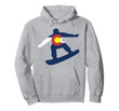 Colorado Flag Snowboarding Winter Hoodie Gift Idea