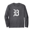 Detroit 313 Shirt Vintage Old English D Area Code Michigan Long Sleeve T-Shirt