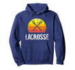Retro Style Lacrosse Silhouette Hoodie Gift For Girls ,Boys