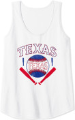 Womens Texas Baseball Vintage Distressed Game day Ranger TX State Tank Top